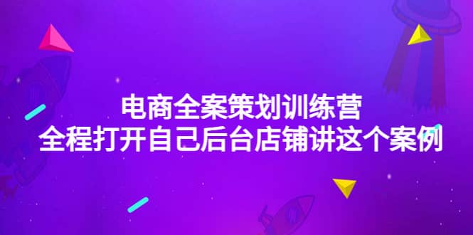 电商全案策划训练营：全程打开自己后台店铺讲这个案例（9节课时）-枫叶微课堂