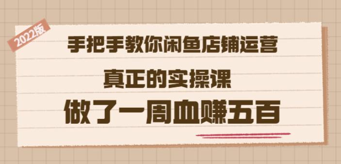 2022版《手把手教你闲鱼店铺运营》真正的实操课做了一周血赚五百(16节课)-枫叶微课堂
