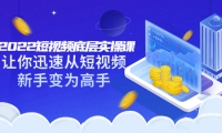 2022短视频底层实操课:让你迅速从短视频新手变为高手(价值7980元)-枫叶微课堂