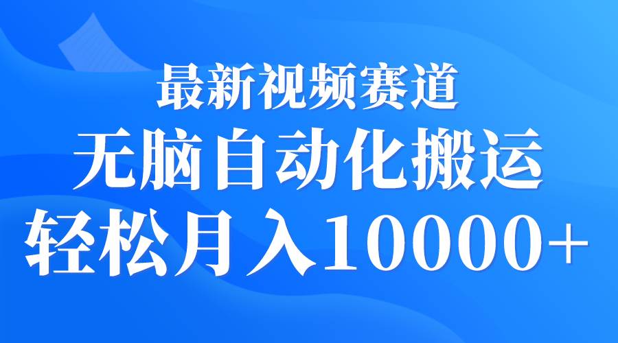 最新视频赛道 无脑自动化搬运 轻松月入10000+-枫叶微课堂