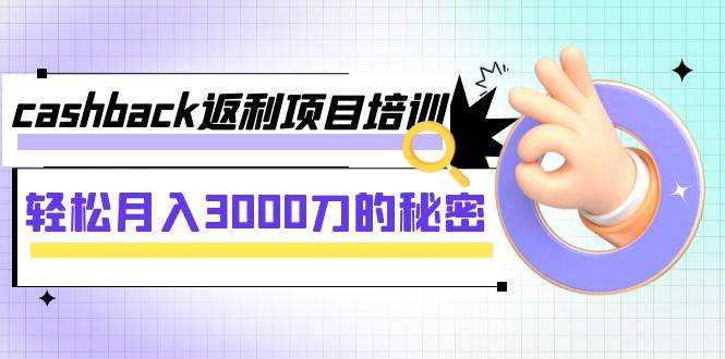 cashback返利项目培训：轻松月入3000刀的秘密（8节课）-枫叶微课堂