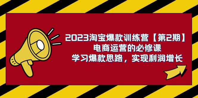 2023淘宝爆款训练营【第2期】电商运营的必修课，学习爆款思路 实现利润增长-枫叶微课堂