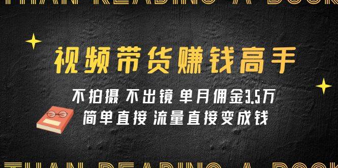 视频带货赚钱高手课程：不拍摄 不出镜 单月佣金3.5w 简单直接 流量直接变钱-枫叶微课堂