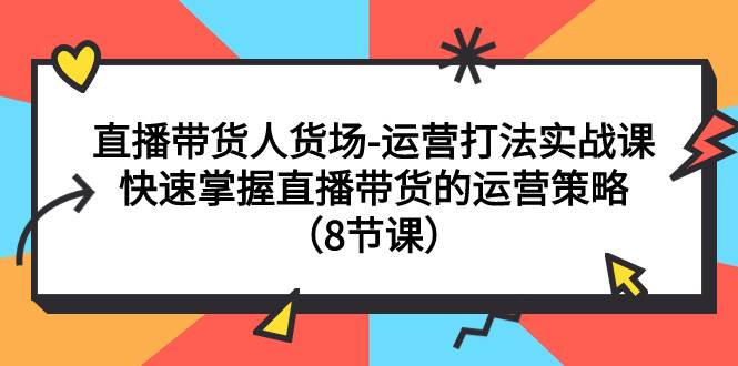 直播带货人货场-运营打法实战课：快速掌握直播带货的运营策略（8节课）-枫叶微课堂