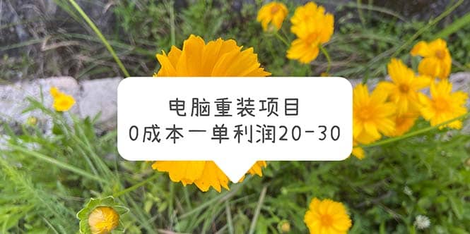 电脑系统重装项目，0成本一单利润20-30-枫叶微课堂