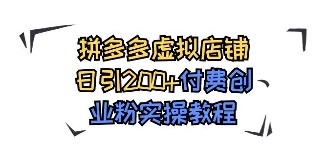 拼多多虚拟店铺日引200+付费创业粉实操教程-枫叶微课堂