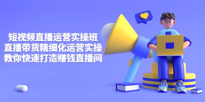 短视频直播运营实操班，直播带货精细化运营实操，教你快速打造赚钱直播间-枫叶微课堂