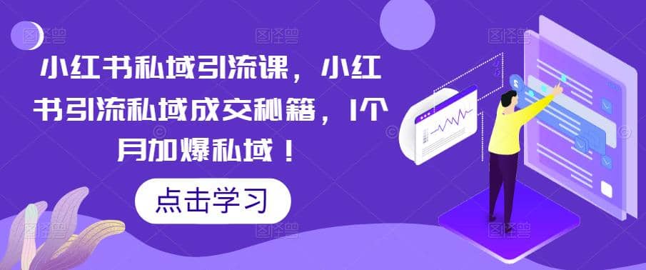 小红书私域引流课，小红书引流私域成交秘籍，1个月加爆私域-枫叶微课堂