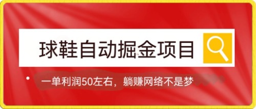 球鞋自动掘金项目，0投资，每单利润50+躺赚变现不是梦-枫叶微课堂