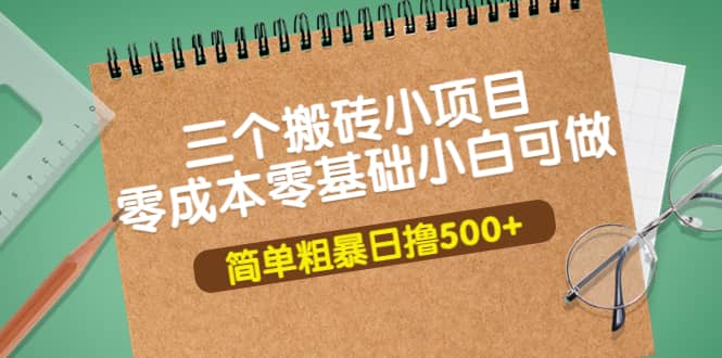 三个搬砖小项目，零成本零基础小白简单粗暴轻松日撸500+-枫叶微课堂