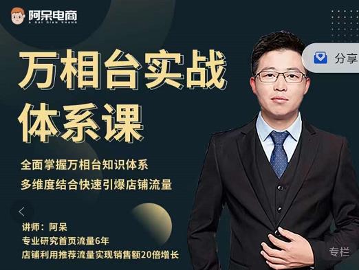 阿呆-万相台实战体系课，帮您全面掌握万相台知识体系-枫叶微课堂