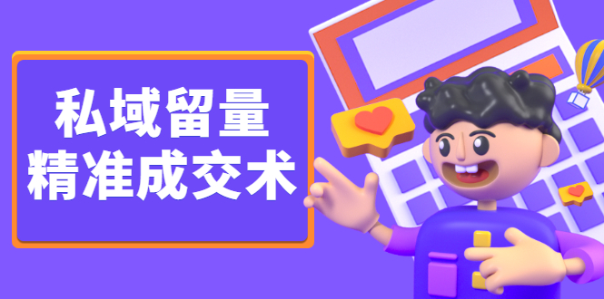 私域留量精准成交术，学习打造自己的私域流量，价值699元-枫叶微课堂