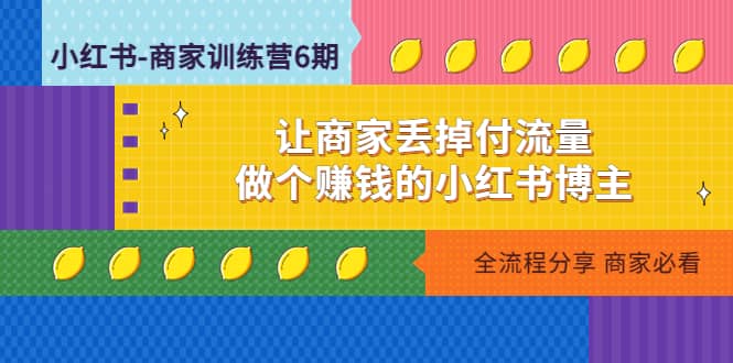 小红书-商家训练营12期：让商家丢掉付流量-枫叶微课堂