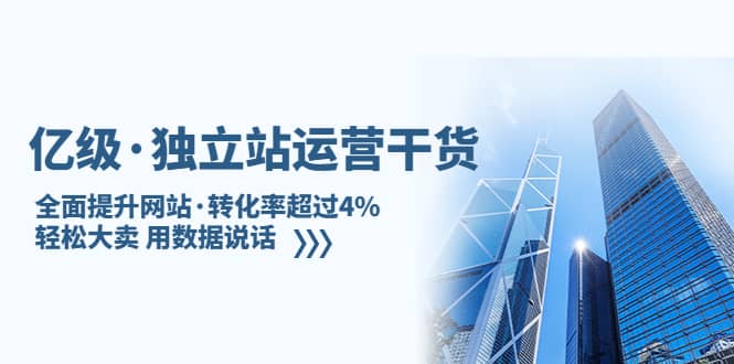 独立站运营干货：全面提升网站·转化率超过4%，轻松大卖 用数据说话-枫叶微课堂