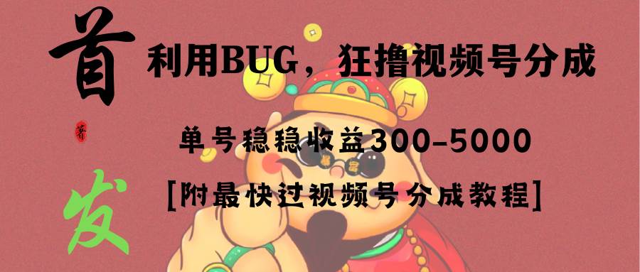 全网独家首发，视频号BUG，超短期项目，单号每日净收益300-5000！-枫叶微课堂