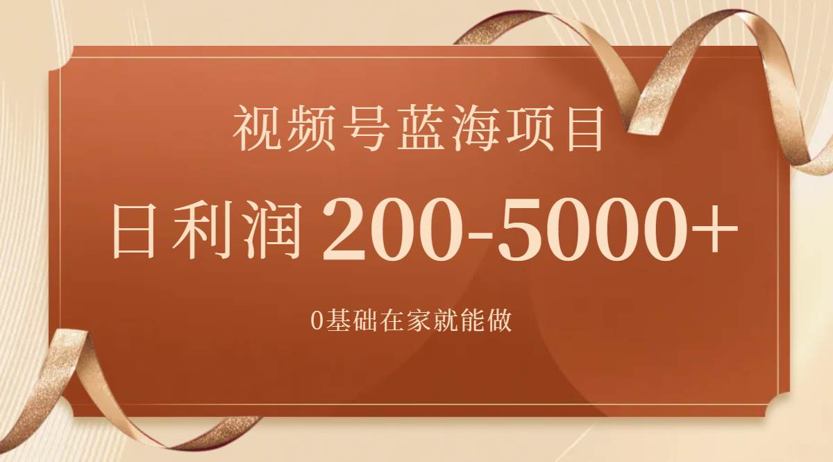 视频号蓝海项目，0基础在家也能做，一天200-5000+【附266G资料】-枫叶微课堂