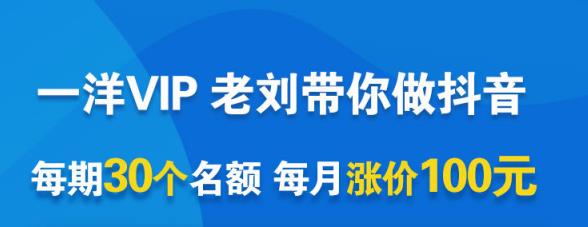 一洋电商抖音VIP，每月集训课+实时答疑+资源共享+联盟合作价值580元-枫叶微课堂