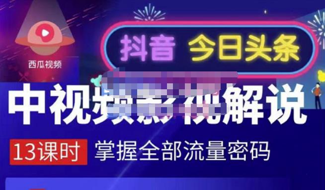 嚴如意·中视频影视解说—掌握流量密码，自媒体运营创收，批量运营账号-枫叶微课堂