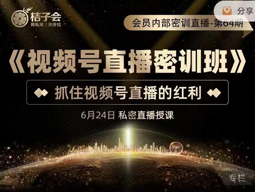 《视频号直播密训班》，抓住视频号直播的红利 价值12800-枫叶微课堂