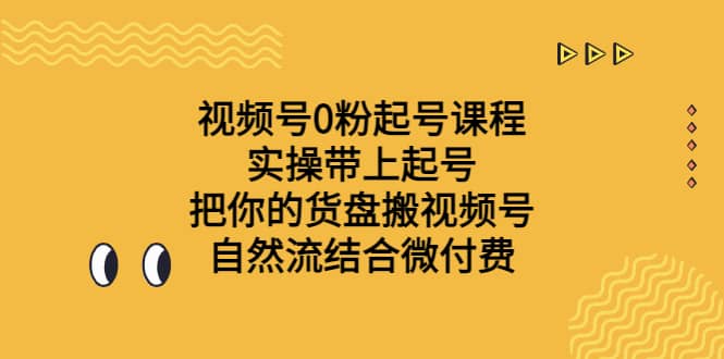 视频号0粉起号课程 实操带上起号 把你的货盘搬视频号 自然流结合微付费-枫叶微课堂