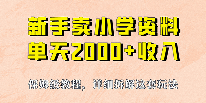 我如何通过卖小学资料，实现单天2000+，实操项目，保姆级教程+资料+工具-枫叶微课堂