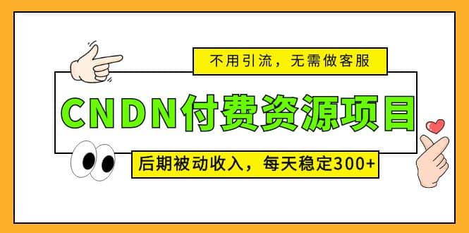 CNDN付费资源项目，不用引流，无需做客服，后期被动收入-枫叶微课堂