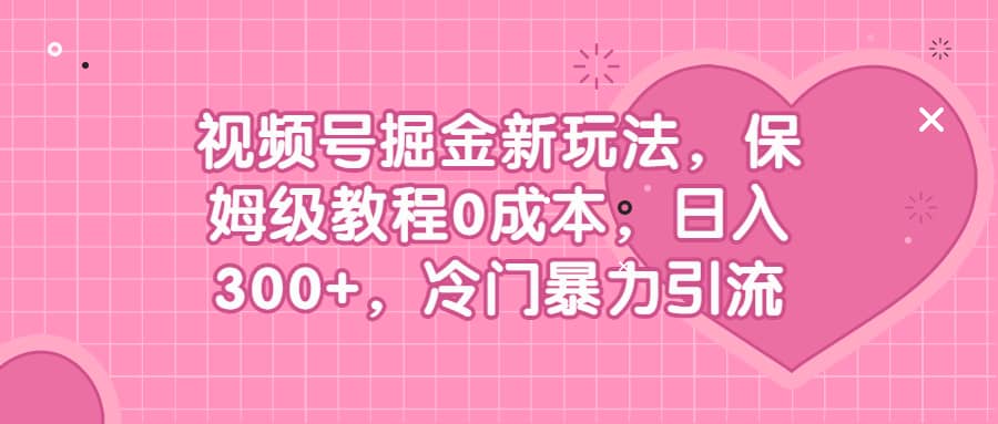 视频号掘金新玩法，保姆级教程0成本，日入300+，冷门暴力引流-枫叶微课堂