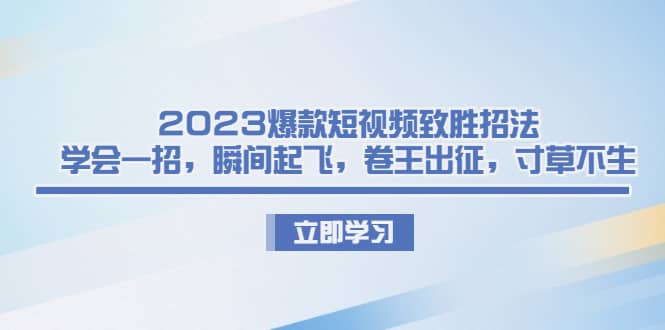 2023爆款短视频致胜招法，学会一招，瞬间起飞，卷王出征，寸草不生-枫叶微课堂