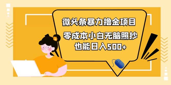人人都能操作的微头条最新暴力撸金项目，零成本小白无脑搬运-枫叶微课堂
