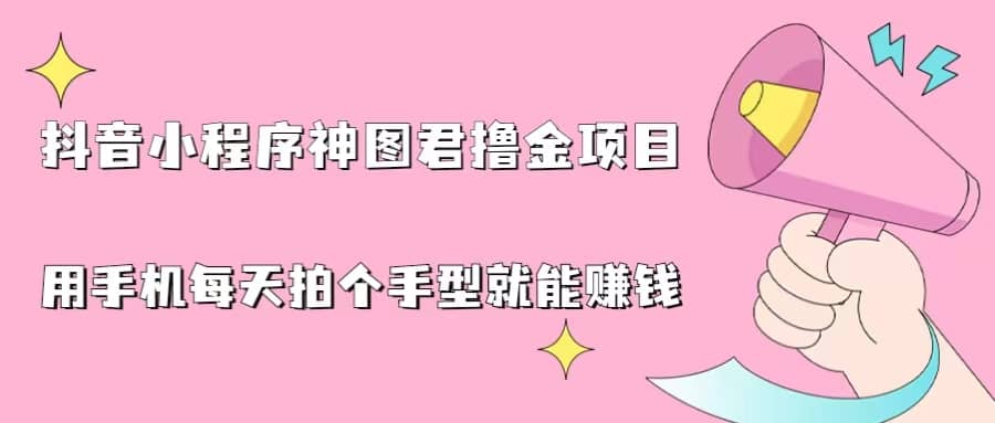 抖音小程序神图君撸金项目，用手机每天拍个手型挂载一下小程序就能赚钱-枫叶微课堂