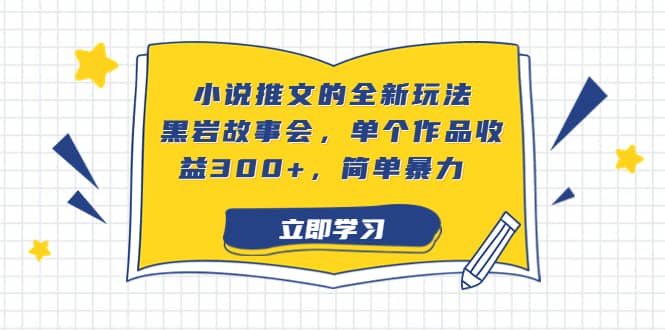 小说推文的全新玩法，黑岩故事会，单个作品收益300+，简单暴力-枫叶微课堂