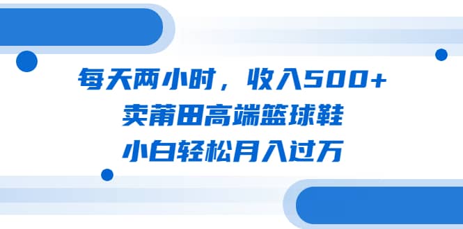 每天两小时，收入500+，卖莆田高端篮球鞋，小白轻松月入过万（教程+素材）-枫叶微课堂