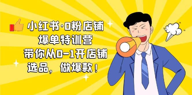 小红书·0粉店铺爆单特训营 带你从0-1开店铺，选品，做爆款（课程+工具包）-枫叶微课堂