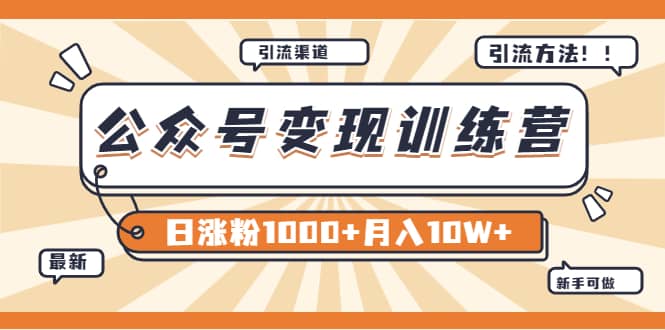 【某公众号变现营第二期】0成本日涨粉1000+让你月赚10W+（8月24号更新）-枫叶微课堂