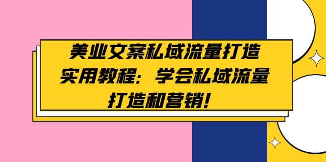 美业文案私域流量打造实用教程：学会私域流量打造和营销-枫叶微课堂