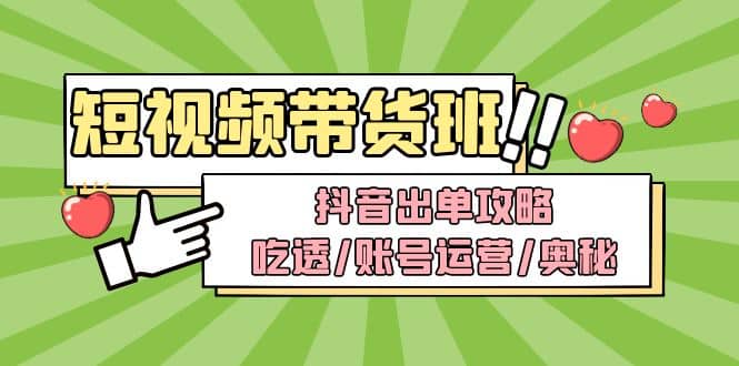 短视频带货内训营：抖音出单攻略，吃透/账号运营/奥秘，轻松带货-枫叶微课堂
