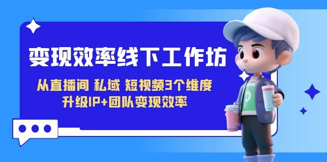 变现-效率线下工作坊，从直播间、私域、短视频3个维度 升级IP+团队变现效率-枫叶微课堂
