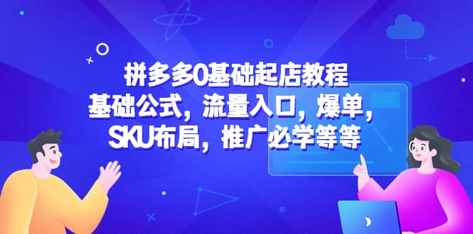 拼多多0基础起店教程：基础公式，流量入口，爆单，SKU布局，推广必学等等-枫叶微课堂