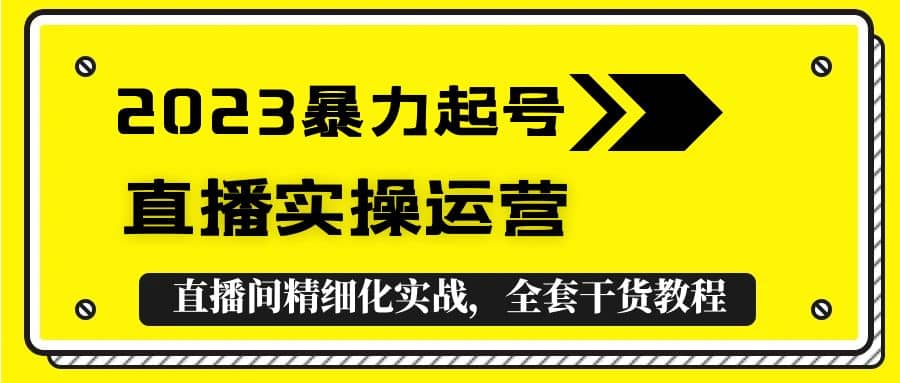 2023暴力起号+直播实操运营，全套直播间精细化实战，全套干货教程-枫叶微课堂