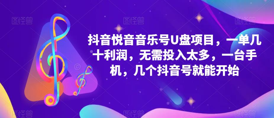 抖音音乐号U盘项目 一单几十利润 无需投入太多 一台手机 几个抖音号就开始-枫叶微课堂