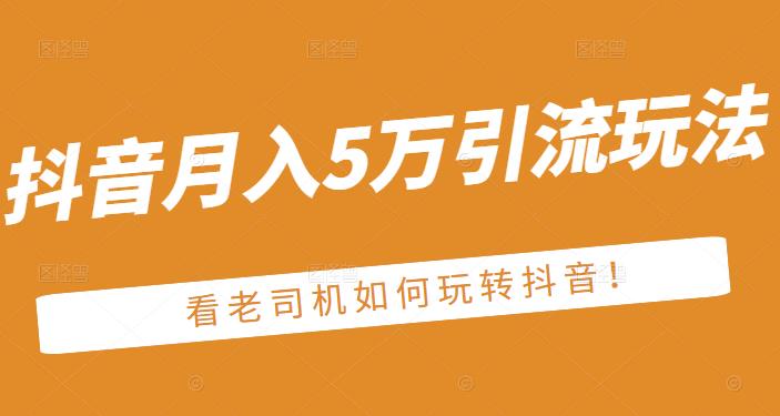 老古董·抖音月入5万引流玩法，看看老司机如何玩转抖音(附赠：抖音另类引流思路)-枫叶微课堂