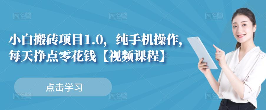 小白搬砖项目1.0，纯手机操作，每天兼职挣点零花钱-枫叶微课堂