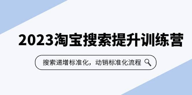 2023淘宝搜索-提升训练营，搜索-递增标准化，动销标准化流程（7节课）-枫叶微课堂