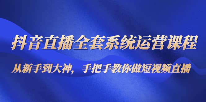 抖音直播全套系统运营课程：从新手到大神，手把手教你做直播短视频-枫叶微课堂