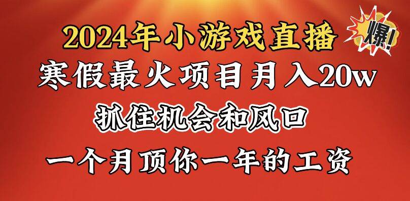 2024年寒假爆火项目，小游戏直播月入20w+，学会了之后你将翻身-枫叶微课堂