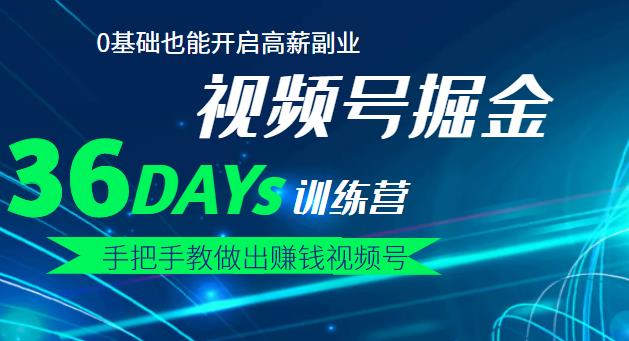 【视频号掘金营】36天手把手教做出赚钱视频号，0基础也能开启高薪副业-枫叶微课堂