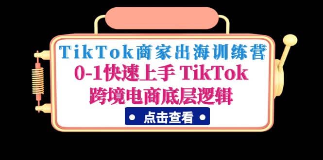 TikTok商家出海训练营：0-1快速上手 TikTok跨境电商底层逻辑(无水印)-枫叶微课堂