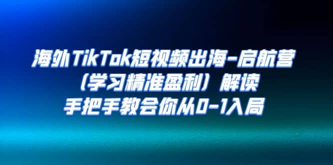 海外TikTok短视频出海-启航营（学习精准盈利）解读，手把手教会你从0-1入局-枫叶微课堂