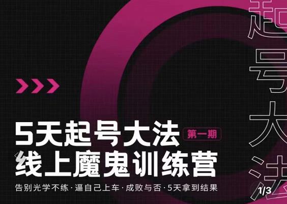 五天起号魔鬼训练营，告别光学不练，逼自己上车，成败与否，5天拿到结果-枫叶微课堂