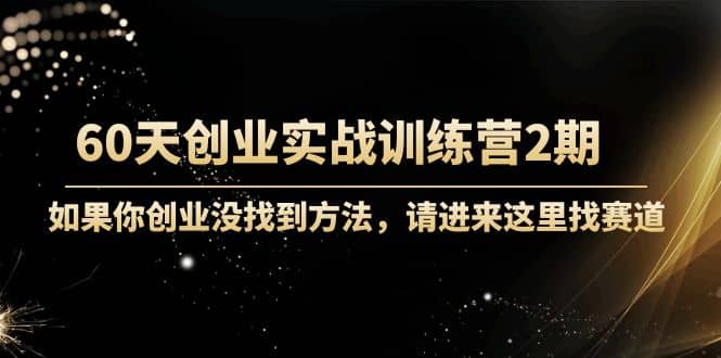 60天创业实战训练营2期：如果你创业没找到方法，进来这里找赛道-价值3000元-枫叶微课堂